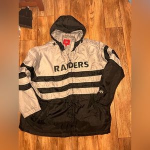 NFL heavy duty, Raiders zip up jacket size double XL mens